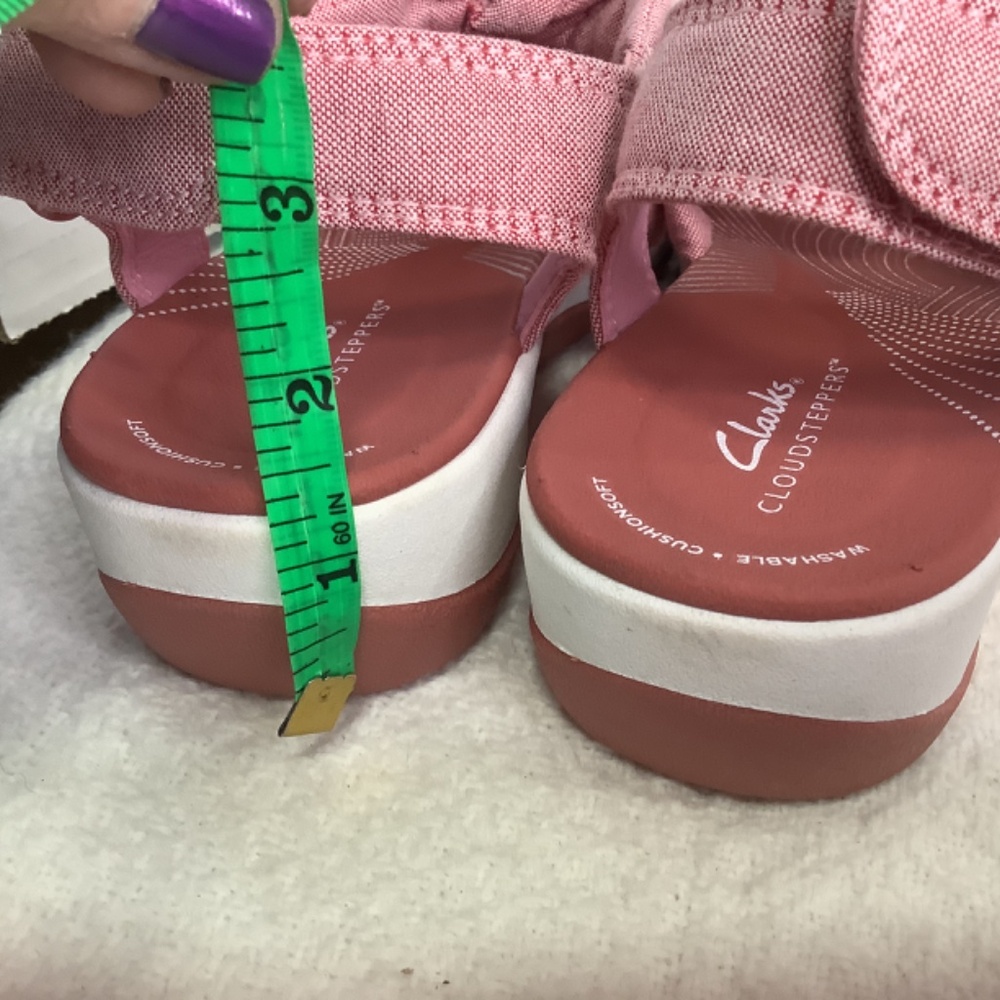 EUC Clarks Cloudsteppers cushion soft rose/pink sandals - Picture 12 of 12